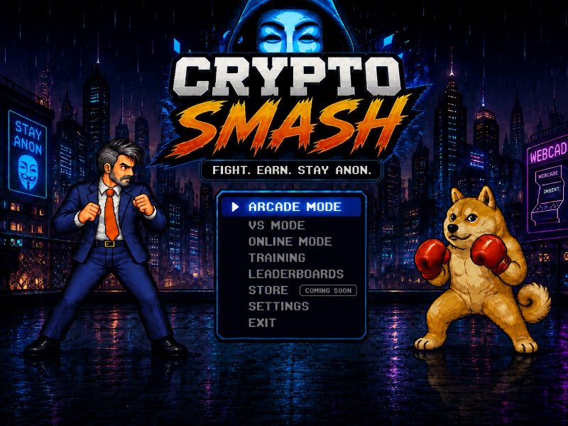 Crypto Smash title screen