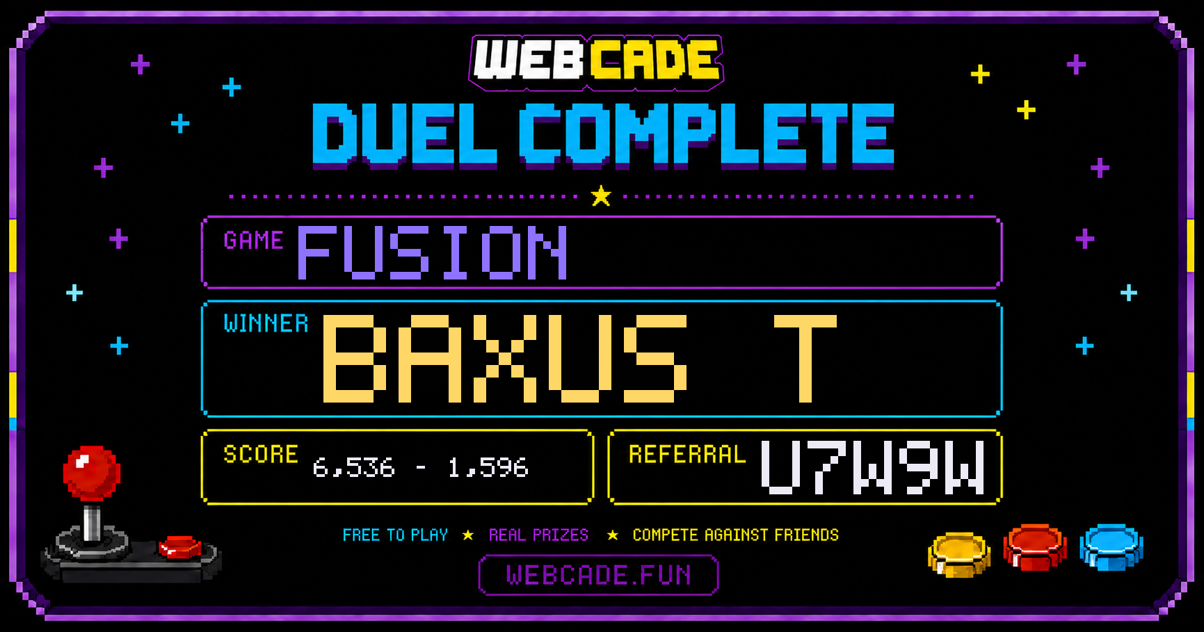 BAXUS_T won on FUSION, 6,536 to 1,596