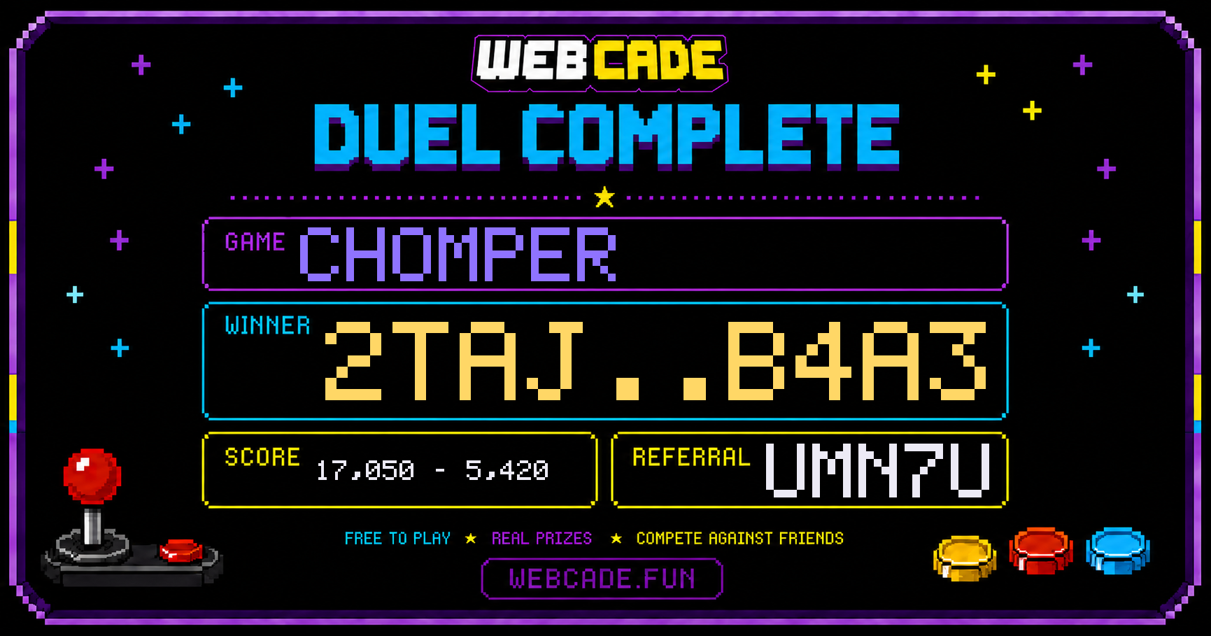 2TAJ..B4A3 won on CHOMPER, 17,050 to 5,420
