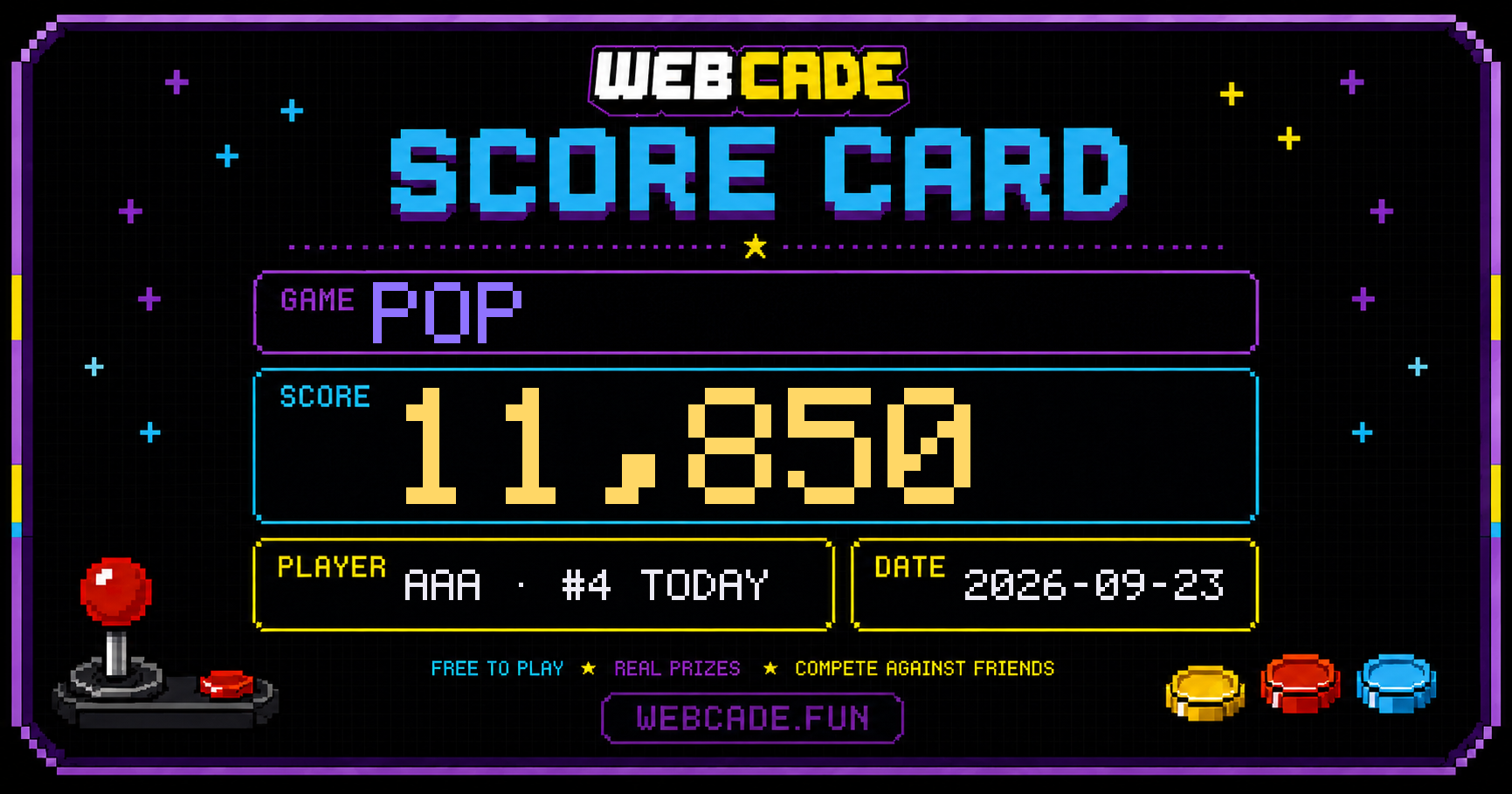 AAA scored 11,850 on POP